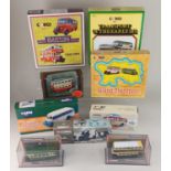 A collection of boxed Corgi model motor vehicles, mostly coaches, to include Island Transport Scilly