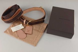 A Louis Vuitton dog collar and lead, with dust bag, boxed