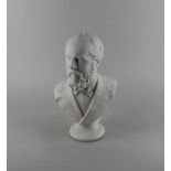 A James Wilson Pottery, Longton Parian bust of James Garfield, twentieth president of the United