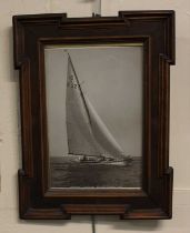 A Beken maritime photograph of a racing yacht inscribed 'Ingeborg Coronation Regatta Torbay 1937'