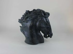 After J Smatt, an Austin Sculpture bronzed effect model of a horse's head 31.5cm high