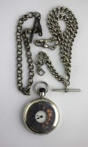 A silver cased keyless wind half hunting cased gentleman's pocket watch, the jewelled lever movement
