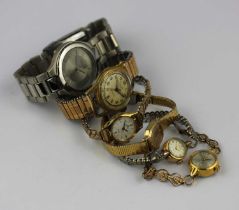 A Lunesa gilt metal fronted and steel backed gentleman's wristwatch, the signed dial with Arabic