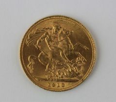 A George V gold sovereign dated 1913