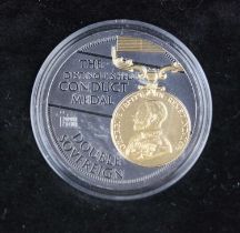 An Elizabeth II 22ct gold and ruthenium plated double sovereign commemorating the 2018 Armistice