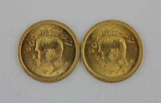 Two Iran gold pahlavi combined weight 16g