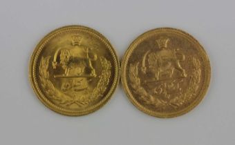 Two Iran gold pahlavi combined weight 16g