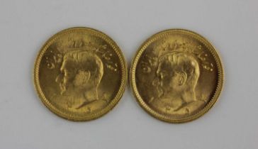 Two Iran gold pahlavi combined weight 16g