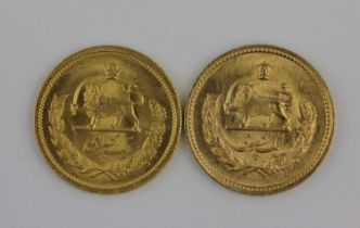 Two Iran gold pahlavi combined weight 16g