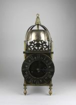 A 20th century brass lantern clock 41cm high