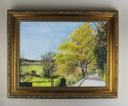 Margot Smith, rural landscape, 'Country Colours', oil on canvas, unsigned, verso Certificate of