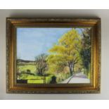 Margot Smith, rural landscape, 'Country Colours', oil on canvas, unsigned, verso Certificate of