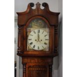 A George III inlaid and parquetry banded mahogany longcase clock, with striking and chiming eight-