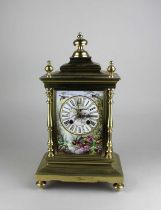 A 19th century French gilt metal cased mantle clock, the L P Japy & Cie movement striking on a bell,