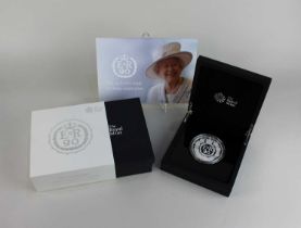 A Royal Mint 2016 silver proof five-ounce coin to commemorate The 90th Birthday of Her Majesty The