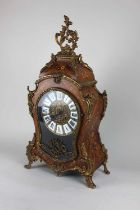 A Franz Hermle & Sons Louix XV style gilt-metal mounted mantle clock, the gilt metal and enamelled