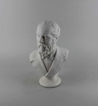 A James Wilson Pottery, Longton Parian bust of James Garfield, twentieth president of the United