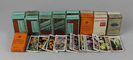 A small collection of Will's, Churchman's and Player's cigarette cards, in cigarette packets, to