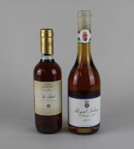 A half bottle of Santa Cristina vin santo 2009, 375ml, 17.5% vol., and a 500ml bottle of Royal