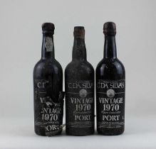 Three bottles of C Da Silva's 1970 Vintage Port each 75cl *sold as seen
