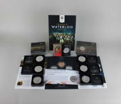 A collection of Waterloo medals, some silver, to include a Worcester Medal Service Ltd silver