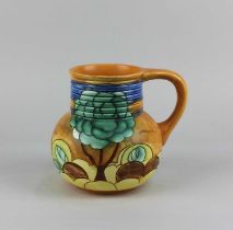 An Art Deco jug in the 'Orange Tree' pattern, designed by Edith Gater, 15.5cm high