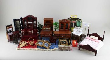 A collection of doll's house furniture and accessories, to include Addis dolls house wares