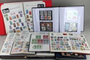 Ten albums of World and some British stamps, to include Brazil, India and Romania