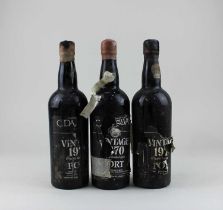 Three bottles of C Da Siva's 1970 Vintage Port each 75cl *sold as seen