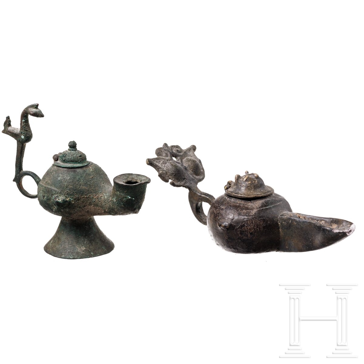 Zwei Bronzene-Öllampen,Islamisch, 11./ 12. Jhdt. - Image 2 of 4