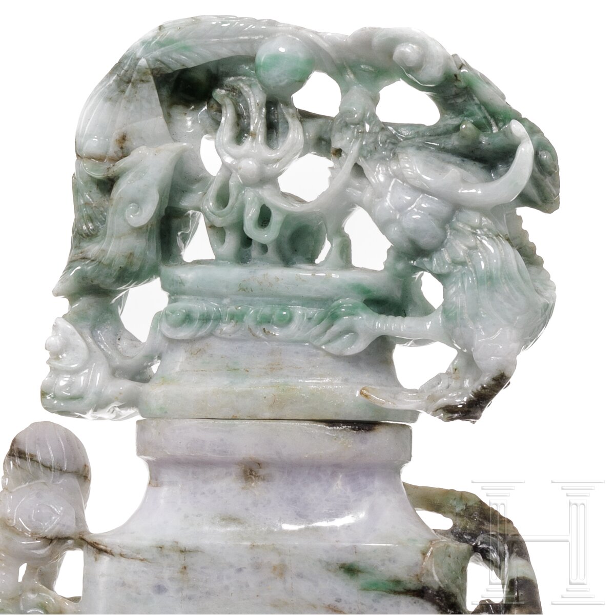 Kleine Vase und Traubenkorb aus Jade, China, 20. Jhdt. - Image 4 of 4