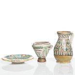 Drei Teile italienische Keramik, 19. Jhdt.