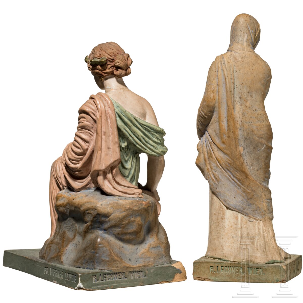 Zwei Nachbildungen der Tanagra-Figuren, deutsch, um 1900 - Bild 3 aus 6