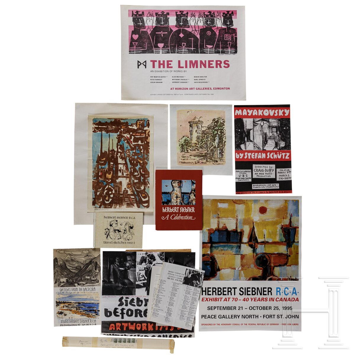 Herbert Siebner (1925 - 2003) - Ausstellungsplakate, Drucke, persönliche Briefe und Fotos des Künstl