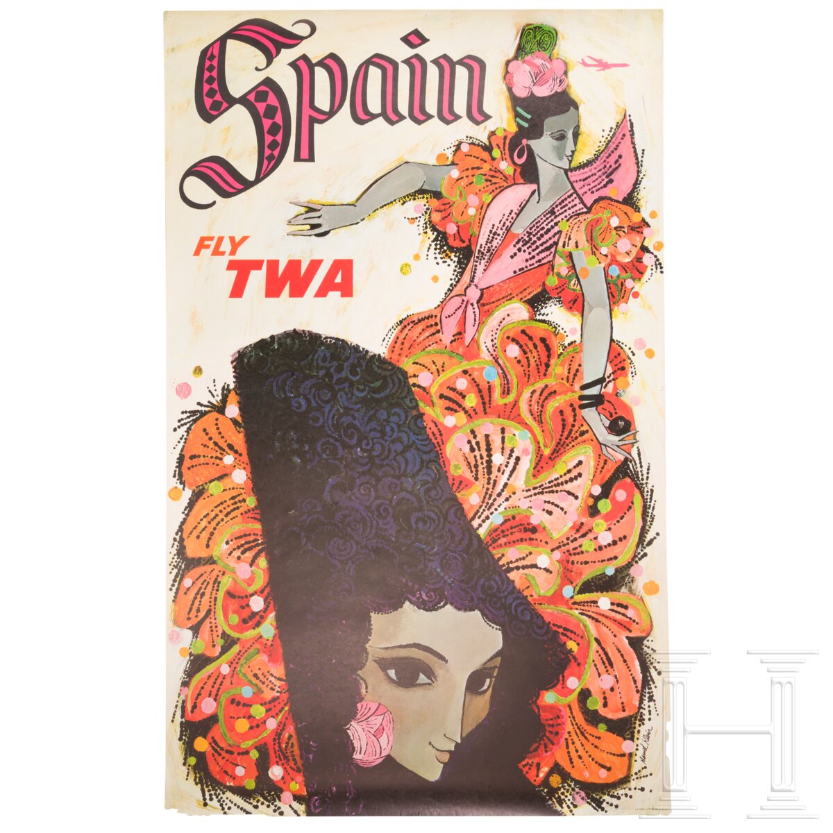 Zwei Werbeplakate der TWA Airlines für Ägypten und Spanien, David Klein - Image 5 of 9