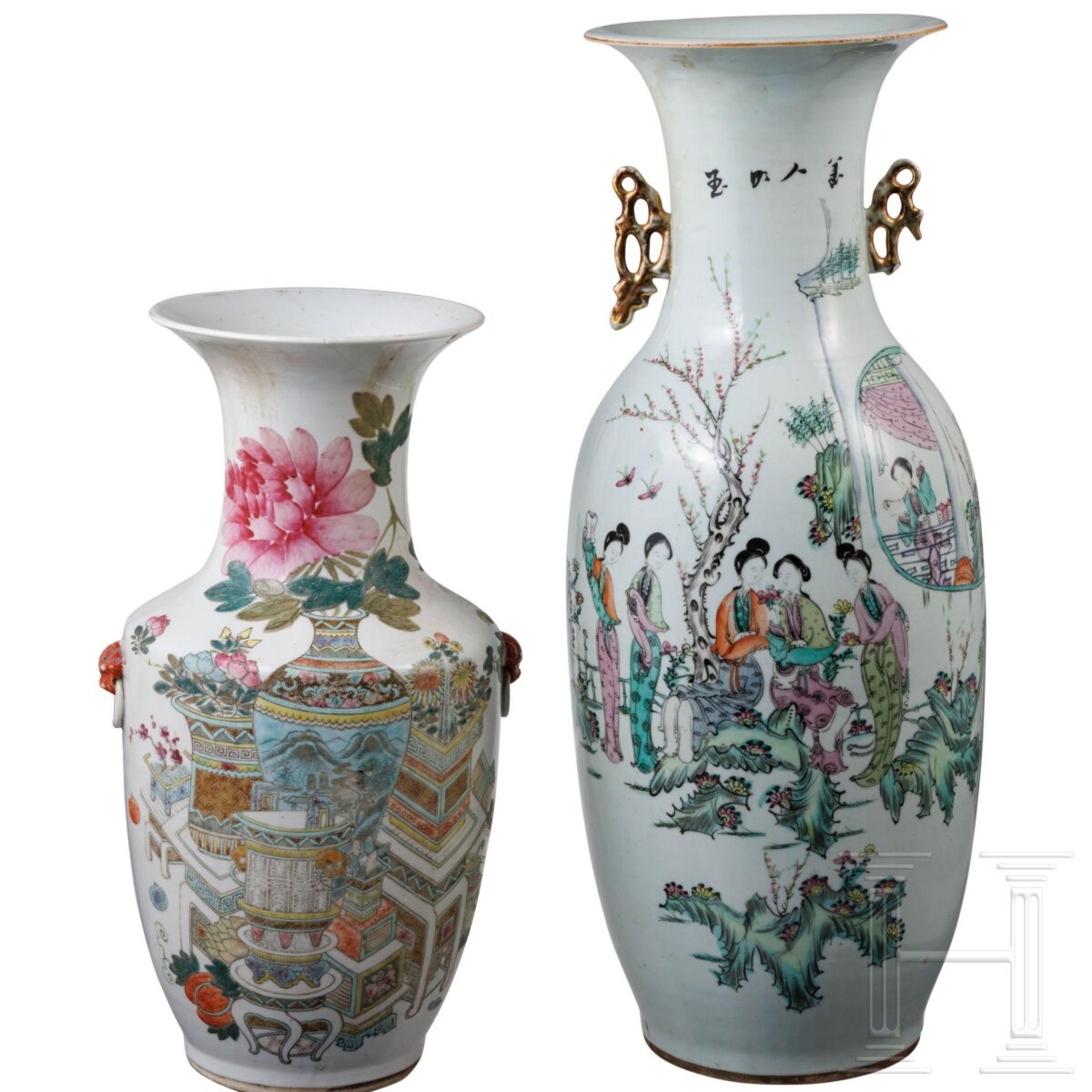 Vier Famille-rose- und Qianjiang-Cai-Vasen, China, wohl späte Qing-Dynastie (1901 - 1911) oder Repub - Bild 2 aus 15