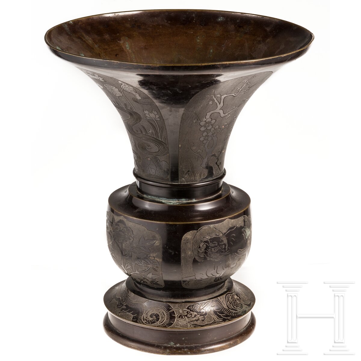Gu-Vase aus Bronze, Japan, Meiji-Periode, um 1900 - Image 2 of 4