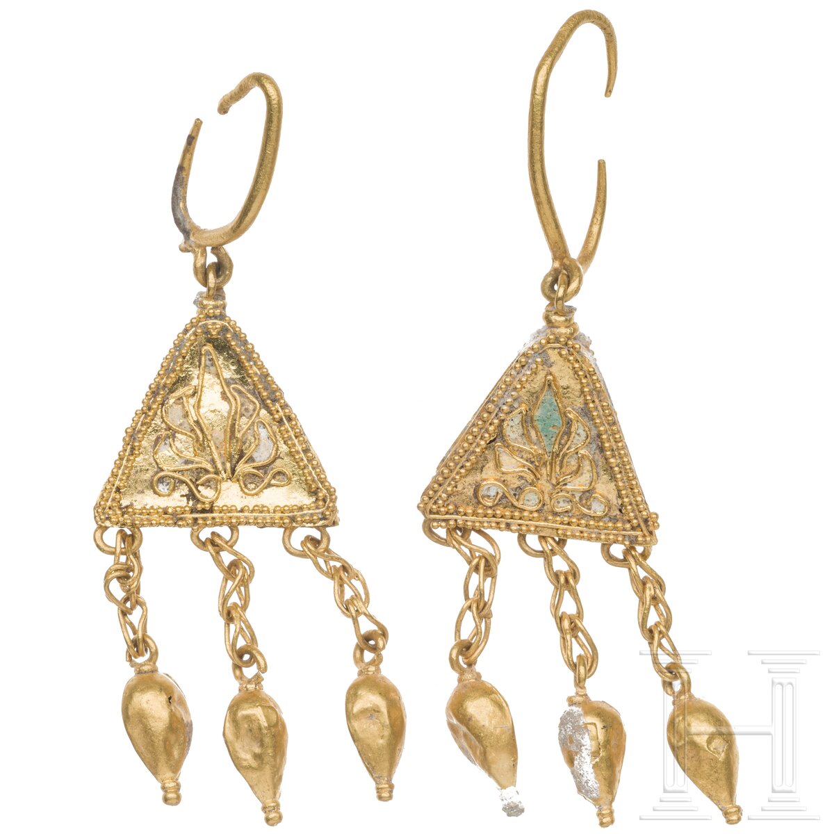 Goldenes Ohrringpaar, griechisch, Mitte 4. Jhdt. v. Chr.