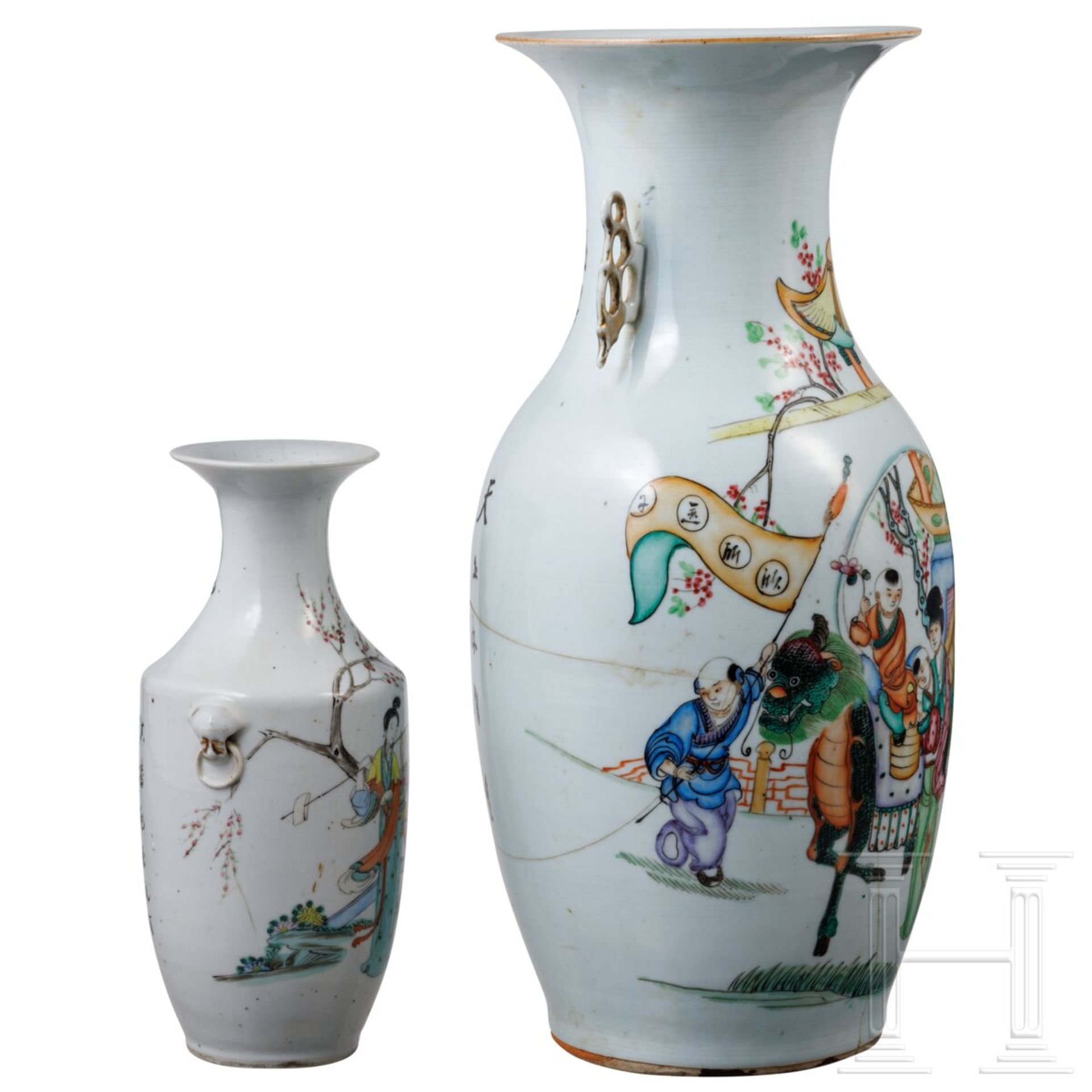 Vier Famille-rose- und Qianjiang-Cai-Vasen, China, wohl späte Qing-Dynastie (1901 - 1911) oder Repub - Bild 5 aus 15