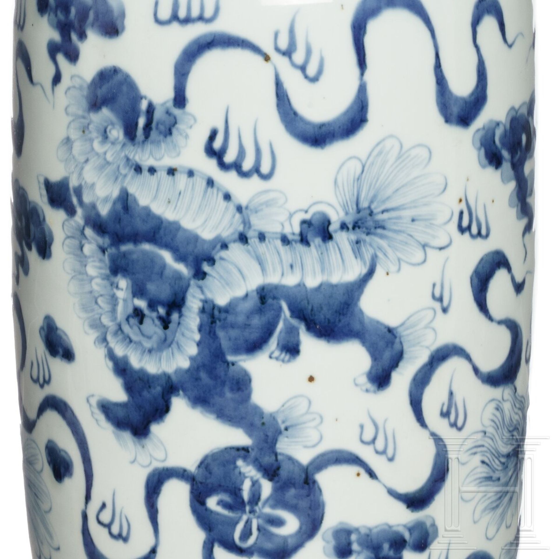 Große blau-weiß glasierte Vase, China, 20. Jdht.  - Bild 4 aus 4
