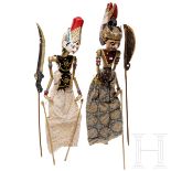 Zwei Wayang-Golek-Stabpuppen, Indonesien, 20. Jhdt.