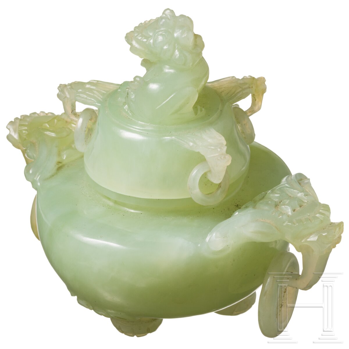 Deckelgefäß aus hellgrüner Jade, China, Ende 19./Anfang 20. Jhdt. - Image 2 of 3