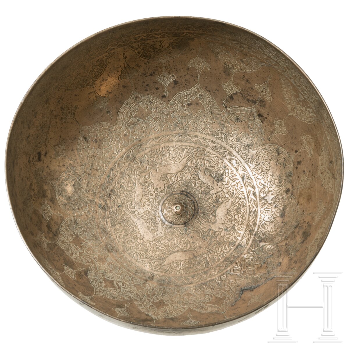 Gravierte Bronzeschale, Persien, um 1900 - Image 3 of 4