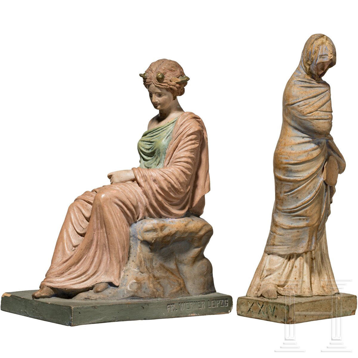 Zwei Nachbildungen der Tanagra-Figuren, deutsch, um 1900 - Bild 2 aus 6