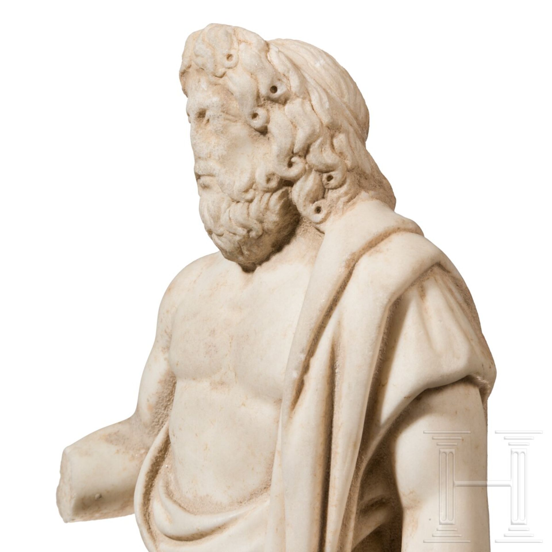 Marmorstatuette des Asklepios, provinzialrömisch, 1. - 2. Jhdt. n. Chr. - Bild 12 aus 12