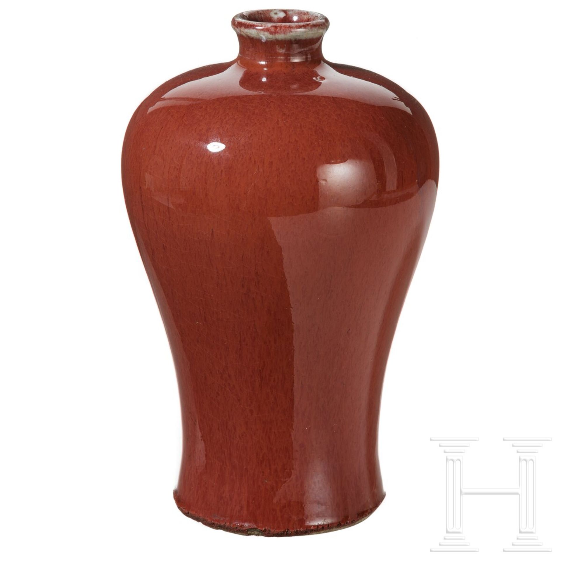 Kupferrote Meiping-Vase, China, wohl späte Qing-Dynastie (1901 - 1911) oder Republik von China (1912