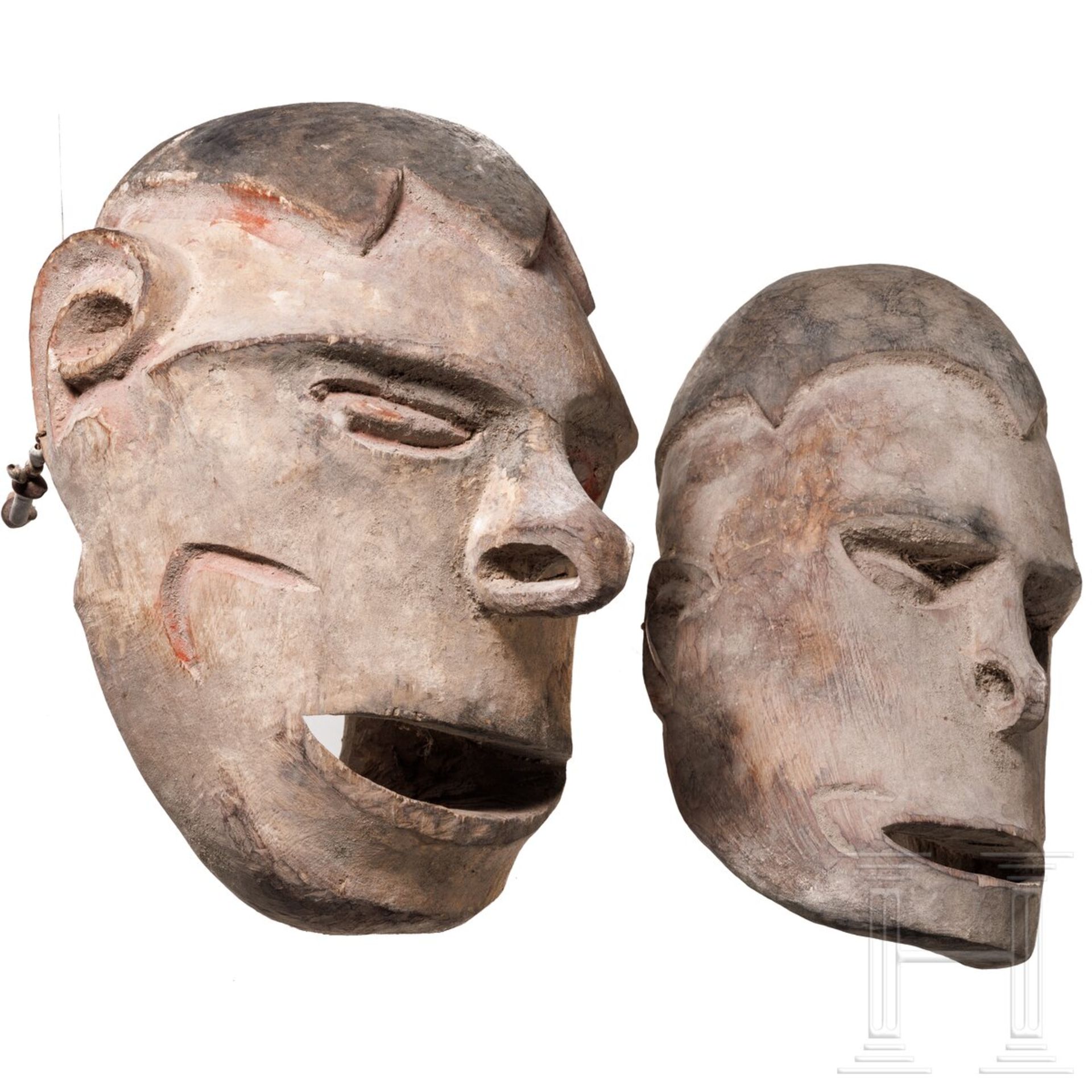Zwei geschnitzte Ahnenköpfe der Asmat, Papua-Neuguinea - Image 2 of 5