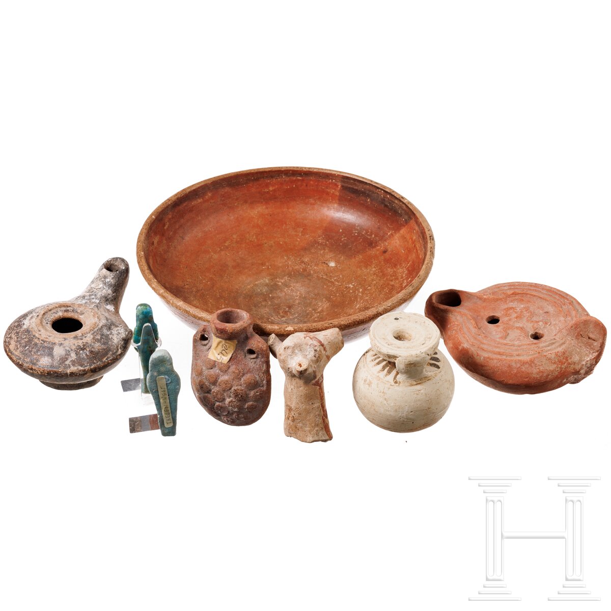 Sechs antike Keramiken und zwei ägyptische Fayencen - Image 2 of 5