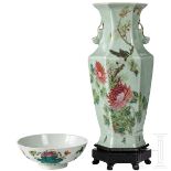 Vase und Schale aus der Republikzeit, China, 20. Jhdt.