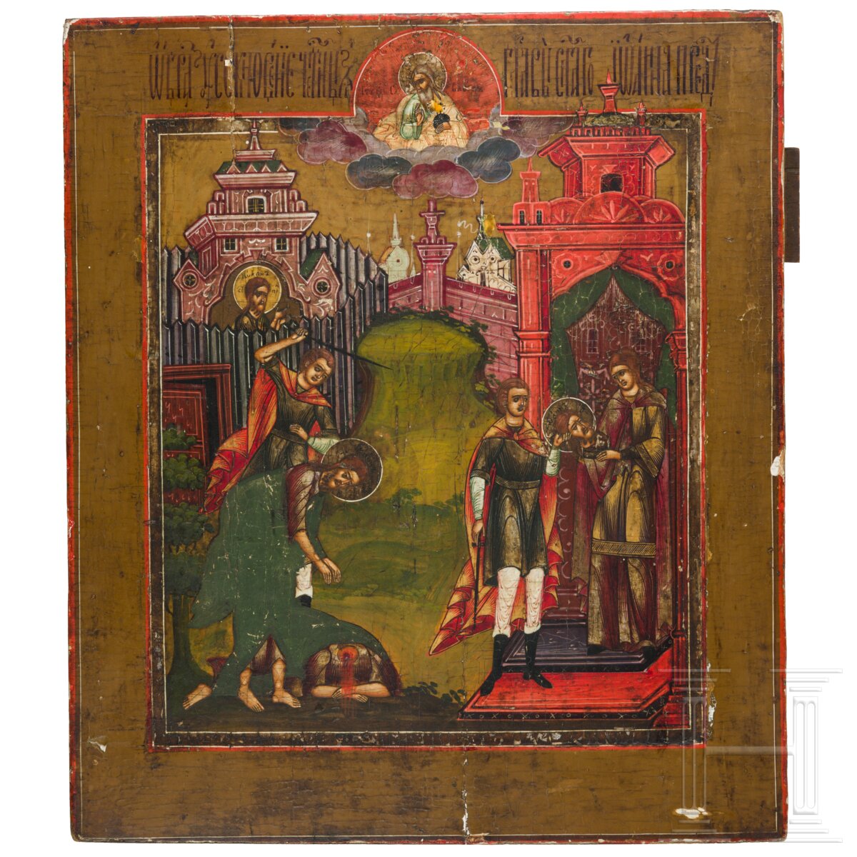 Ikone mit der Enthauptung von Johannes dem Täufer, Russland, 19. Jhdt.